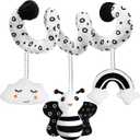 Baby Spiral Hanging Stroller and Car Seat Toys Black and White High Contrast Sensory Toy Newborn Plush Activity Toys Party Favors Quality Gifts for Baby Shower Easter Basket Stuffers -BEE