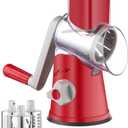 Brigii Rotary Cheese Grater Hand Crank, Cheese Shredder with 3 Drum Blades, Mandoline Slicer, Food Chopper for Hard Cheese, Vegetable, Nuts, Potato