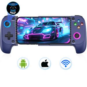 LIFUFUTEE Mobile Gaming Controller for iPhone/Android, Wireless Phone Controller with Hall Joysticks, Mobile Controller Phone Case Support for Xbox Game Pass, Steam Link & More, Blue