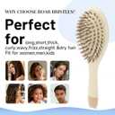 Boar Bristle Hair Brush -boar bristles + nylon pins Smoothes & Detangles All Hair Types, Hairbrush for Women, Men & Kids, Distributes Oils for Natural Shine & Stimulates Scalp