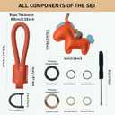 Handmade Horse Leather Keychain - Bag Charms for Handbags, Car Keys, Purse, Backpack & Gift Idea (Orange)