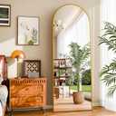 58"x19" Floor Mirror Full Length, Arched Full Length Mirror with Stand, Full Body Mirrors for Bedroom Living Room or Cloakroom Gold