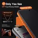 Hoerrye Matte Privacy Screen Protector 2 Pack for iPhone 17 Pro Max - 24 Anti Spy, Military-Grade 9H Hardness, Anti-Glare & Anti-Fingerprint With Auto Fit Box Zero Bubble, Smooth as Silk, Anti-Spy