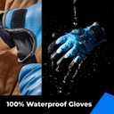 Toolant 100% Waterproof Gloves Bulk Pack, 3 Pairs, Winter Work Gloves for Extreme Cold, Touchsreen, Warm Gloves for Freezer, Fishing and Gardening, with Grip, Blue, X-Large