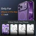 Magnetic for iPhone 17 Pro Max Case, [Matte Solid Color] [Full Camera Protection] Protective Case for iPhone 17 Pro Max - Deep Purple