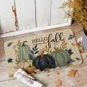 Artoid Mode Blue Pumpkin Fall Doormat 17x29 Inch