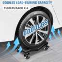 KEDSUM Car Dolly Set of 4, 6000 LBS Wheel Dolly, Heavy Duty Vehicle Dollies, Double V-Shaped Design & Nylon Casters with Brakes Used for Moving Cars, Trailers, SUV, Motorcycles and Boats