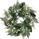 20 Inch Eucalyptus Wreath for Front Door, Porch, Window - Green Decoration for Home, Farmhouse - Spring, Summer, Autumn, All Seasons