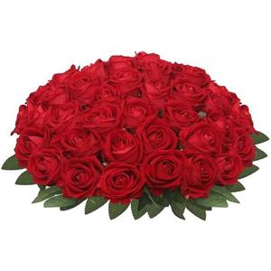 Roses Artificial Flowers,Realistic Silk Roses,Fake Roses Flowers Bulk,Artificial Roses Bouquet with Long Stems for DIY Home Wedding Centerpieces Party Decorations (Red, 36PCS)