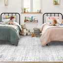 6x9 Area Rugs Washable Rug, Abstract Living Room Rug Large Neutral Modern Area Rug Soft Non Slip Low Pile Stain Resistant Indoor Carpet for Bedroom Nursery Kids Dining Room Office(Grey, 6'x9')