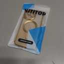 NITITOP Compatible with iPhone 15 Pro Max Case Cute Clear Glitter [Compatible for MagSafe] Plating Heart Sparkle Bling Magnetic Girl Women Electroplated Frame Camera Protection Back Cover - Gold