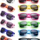 SUNOVELTIES 12 Pack Neon Colors Sunglasses Classic Retro Party Favors Sunglasses for Unisex Adult (Multicolor)