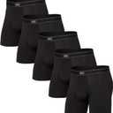 SAXX Underwear Co. Men's Daytripper Comfort Stretch Boxer Brief Fly 5 Pack (Medium, Black)