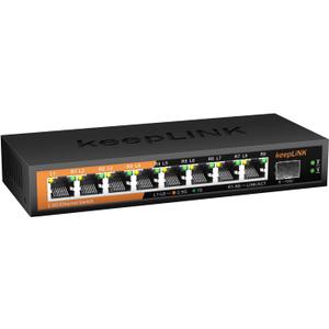 8 Ports 2.5G Switch Smart Web Managed, 8 x 2.5G Base-T & 1 x 10G SFP Slot, Support 802.3ad Static Aggregation, QOS/VLAN/IGMP, Metal Housing Network Ethernet Switch
