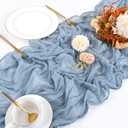 10 Pack Dusty Blue Cheesecloth Table Runner 17x108 Inch Boho Gauze Cheese Cloth Table Runners for Wedding Party Baby Shower Birthday Home Decor