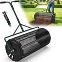 High-Capacity Metal Mesh Drum Compost Spreader with Side-Lock Peat Moss Spreader Ideal for Lawn and Garden Maintenance, Meeting Seeding and Fertilizing Needs for Farms and Vegetable Gardens. (36 inch)