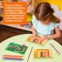 2pcs Sensory Activity Board, Double-Sided Silicone Fidget Toys for Kids 3+ & Adults, Sensory Toys for Anxiety, ADHD, Autism, Calming, Includes Travel Bag & 20 Strings, Yellow & Green