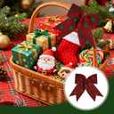 12 Pcs Bows 6 Inch, Christmas Tree Decorations Xmas Garland Ties, Gift Package Party Wedding Bow Ornaments (Red)