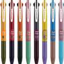WRITECH Retractable Gel Ink Pens: Multi Colored 2 in 1 Colorful Click Pen Assorted Color 8ct Extra Fine Point Tip 0.5mm Journaling Smooth Writing Note Taking Coloring No Bleed & Smear Smudge
