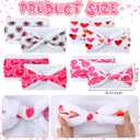 2 x 4 Pcs Valentine's Day Headbands for Women Love Heart Headbands Soft Plush Wide Knotted Elastic Hairband Valentines Hair Accessories Gifts for Women Valentines Party Yoga Running Workout