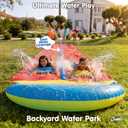 JAMBO 24Ft XL Slip Splash and Slide and 2 Bodyboards, Heavy Duty Lawn Water Slide, Summer Water Toy with Sprinkler for Backyard Outdoor Water Fun n Toys for Kids, Splash Mat Splash Pad