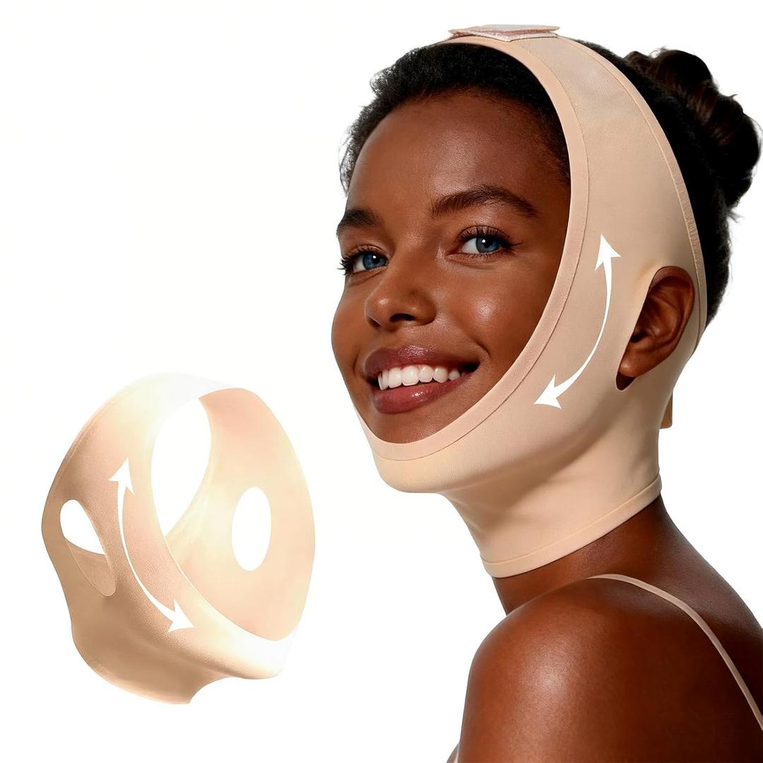 Collagen Face Sculpt Wrap, Reusable & Washable Face Mask for Wear While Sleeping, Face Wrap for Chin & Jawline, Skin-Friendly and Breathable, Supports Jawline Sculpting & Firming