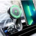 LISEN for 15w Magsafe Car Vent Mount Charger with Turbo Fan Cooling (-8C Reduction) for iPhone 16 Wireless Magnetic Car Phone Holder Mount Charger Fit for iPhone 16e 16 15 14 13 12 Samsung Android