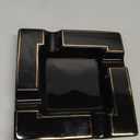 Ashtray Large Ceramic Cigarettes Ash Tray Black Cigars Ashtrays for Men travel, Indoor, Outdoor, Patio, Home, Office, Gift