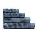 ONSEN Supima Cotton Bath Towels & Wash Cloths - Complete Set - Denim Blue - Lightweight & Quick-Dry Bath Sheets