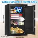 5.1 Cuft Large Home Safe, Waterproof Fireproof Safe Box for Money with Combination Lock and Spare Keys, Fire Proof Security Safe for Home Use, Fire Water Proof Safe for Documents Firearm Medicine
