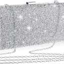 Clutch Purse Evening Bag Women Rhinestone Glitter Handbag Double Sided with Chain Crossbody Purse Shoulder for Wedding Party