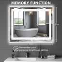 DUMOS 32.1"x40.1" LED Bathroom Mirror, Smart Anti-Fog Bathroom Vanity Mirror with 3 Color Temperatures, Dimmable, Memory Function
