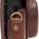 MegaGear MG284 Ever Ready Leather Camera Case Compatible with Sony Cyber-Shot DSC-RX100 VII, DSC-RX100 VI, DSC-RX100 V, DSC-RX100 IV, DSC-RX100 III - Dark Brown