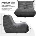 Bean Bag Chairs for Adults Giant Bean Bag Chair Memory Foam BeanBag Chair Bean Bag Sofa with Filler Faux Fur Fireside Beanbags Lazy Sofa for Living Room Bedroom Office (Grey Corduroy, Single)