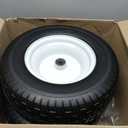 GICOOL 16x6.50-8 Flat Free Riding Lawn Mower Tire and Wheel, 2 Pcs 16x6.5-8nhs Garden Tractor Lawnmower Tyre, with 3/4" & 5/8" Bearing, 3" -4.5" -6" Centered Hub