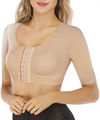 BRABIC Shaper Tops for Women Arm Compression Post Surgery Front Closure Bra Tank Top Shapewear, Beige, L