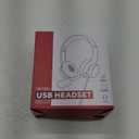 USB Headset with Microphone for PC, Wired Headphones with Mic USB Headset with Noise Cancelling Microphone, Computer Headset with Microphone for Home Office Online Class Teams Skype (Pink)