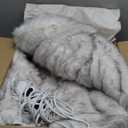 Heated Electric Blanket Twin, Octrot 60"X80" Faux Fur Heating Blanket Luxury Christmas Gifts Heavy Plush with 10 Heats Levels & 8 Hours Auto Off,Super Cozy Warm Fuzzy,Fluffy Decor Winter Warming,White