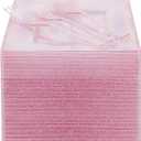DaYammi 200 Pcs Pink Dessert Plates Including 100Pcs Appetizer plates 6'',100Pcs Plastic Forks 5.7'',Rose Glitter Plastic Square Plate for Wedding,Pink Cake plates and forks for Mother's Day Party