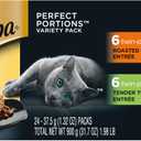 Sheba Perfect Portions Wet Cat Food Cuts in Gravy, Cat Food Wet Recipe, Roasted Chicken Entree and Turkey Entree, Variety Pack, Twin-Pack Trays (12 Count, 24 Servings) (EXP 01/31/28)