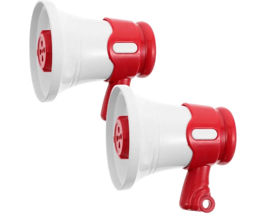 ifundom 2packs Handheld Mini Megaphone Keychain Toy for Boys and Girls Sound Cheerleading Horn Portable Loud Speaker for Party Favors Backpack Tags and DIY Projects
