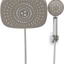 Veken 10'' Rain Shower Head with Handheld, High Pressure Rainfall Showerhead Combo with 5 Handheld Water Spray Modes for Bathroom Accessories, Home Decor, Detachable Dual Shower Heads, Brushed Nickel