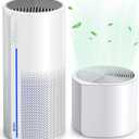 Afloia 2 in 1 Air Purifier with Humidifier, 3 Stage Filters for Home Allergies Pets Hair Smoker Odors, Evaporative Humidifier, Auto Shut Off, Quiet Air Cleaner with Seven Color Light,MIROPRO (Large)