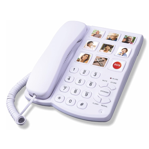 Uvital Big Button Phone for Seniors, Corded Landline Phone with 9 OneTouch Dialing Big Buttons, HandsFree Calling, Loud Ringer, Easy to Use for Visually Impaired Telephone for Seniors