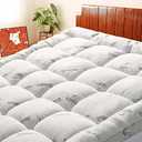 Mattress Topper Twin Size, Cooling Extra Thick Breathable Viscose Made from Bamboo Mattress pad, Soft Quilted Fitted Mattress Cover with 1000 GSM Down Alternative Fill 65"