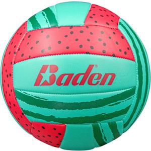 Baden | Fun Design | Official Size & Weight Indoor & Outdoor Volleyball | Bright & Beachy! Soft Touch Synthetic Leather, Durable Stitching |All Ages & Skill Levels (Watermelon)