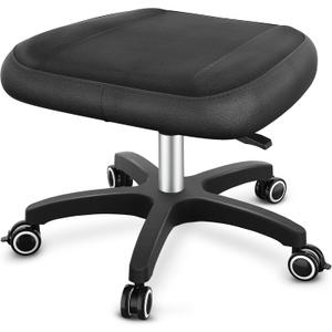 TASALON Multi-Use Footrest Stool Adjustable Height with 360 Rolling Lockable Wheels,Rest Ottoman,Office Footrests,Video Game Stool for Gaming for Home Office- Black