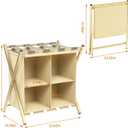 aboxoo Luggage Rack with storage, Guest Room Folding Suitcase Stands, Holds up to 120 lb, Space Saving Suitcase Holders for guest room, Bedroom Hotel, Gold