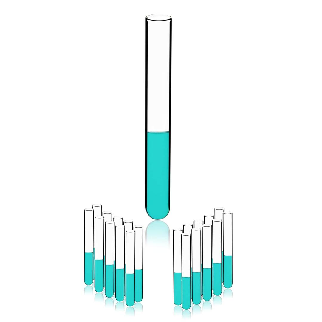 45ml Glass Round Bottom Test Tubes, Thickness 1.0-1.2, 20x200mm, Pack of 20, IN-TTG25