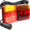 Magnetic LED Trailer Towing Light Kit, 24ft Cable with 7 PIN Plug, [4 Excellent Lighting Modes] LED Trailer Lights, IP67 Waterproof Tail Tow Lights Kit for US RV, Camper, Boat, Caravan
